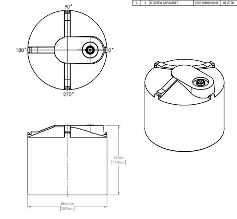 Image of 1254 Gallon Industrial Vertical Closed Top Tanks 1.9 SG RTS Plastics VST-1045 1.9 Tank