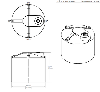 1254 Gallon Industrial Vertical Closed Top Tanks 1.9 SG RTS Plastics VST-1045 1.9 Tank