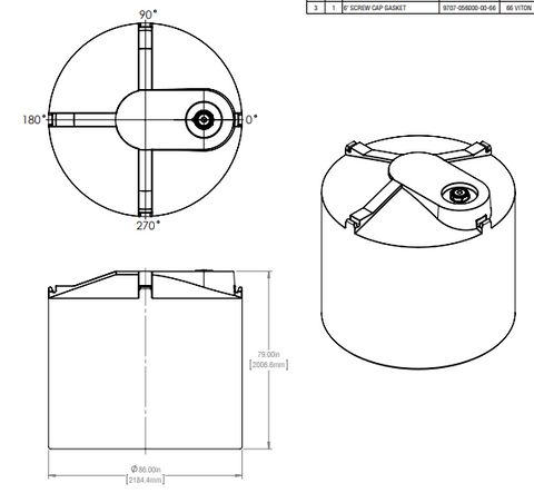 Image of 1632 Gallon Industrial Vertical Closed Top Tanks 1.9 SG RTS Plastics VST-1360 1.9 Tank