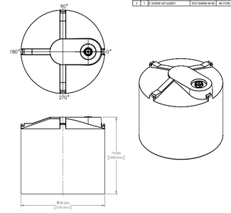 1632 Gallon Industrial Vertical Closed Top Tanks 1.9 SG RTS Plastics VST-1360 1.9 Tank