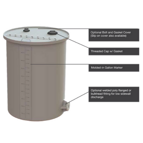 Image of 14 Gallon Vertical Open Top Tanks RTS Plastics VOT-12 Tank