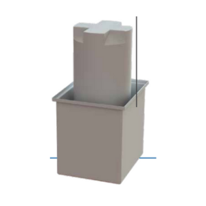 Image of 74 Gallon Open Top Rectangular Storage and Containment Lids RTS Plastics RT-62 24x24x30 Lid