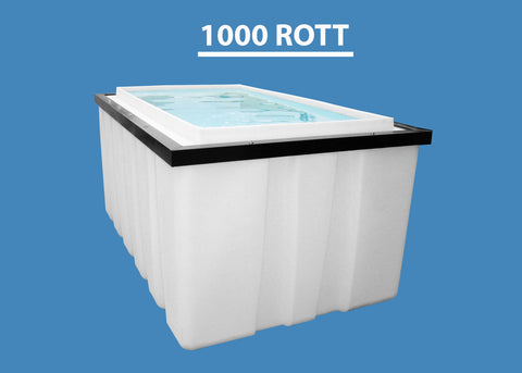 Image of 1000 Gallon Rectangular Open Top HDPE Tank Custom Roto Molding 1000 ROTT