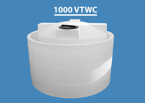 Image of 1000 Gallon Vertical HDPE Tank With Containment 1300 OTT Custom Roto Molding 1000 VTWC
