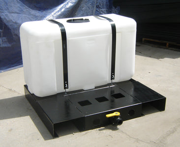 150 Gallon Rectangular HDPE Tall Tank With Extended Skid Custom Roto Molding 150 RTTESA