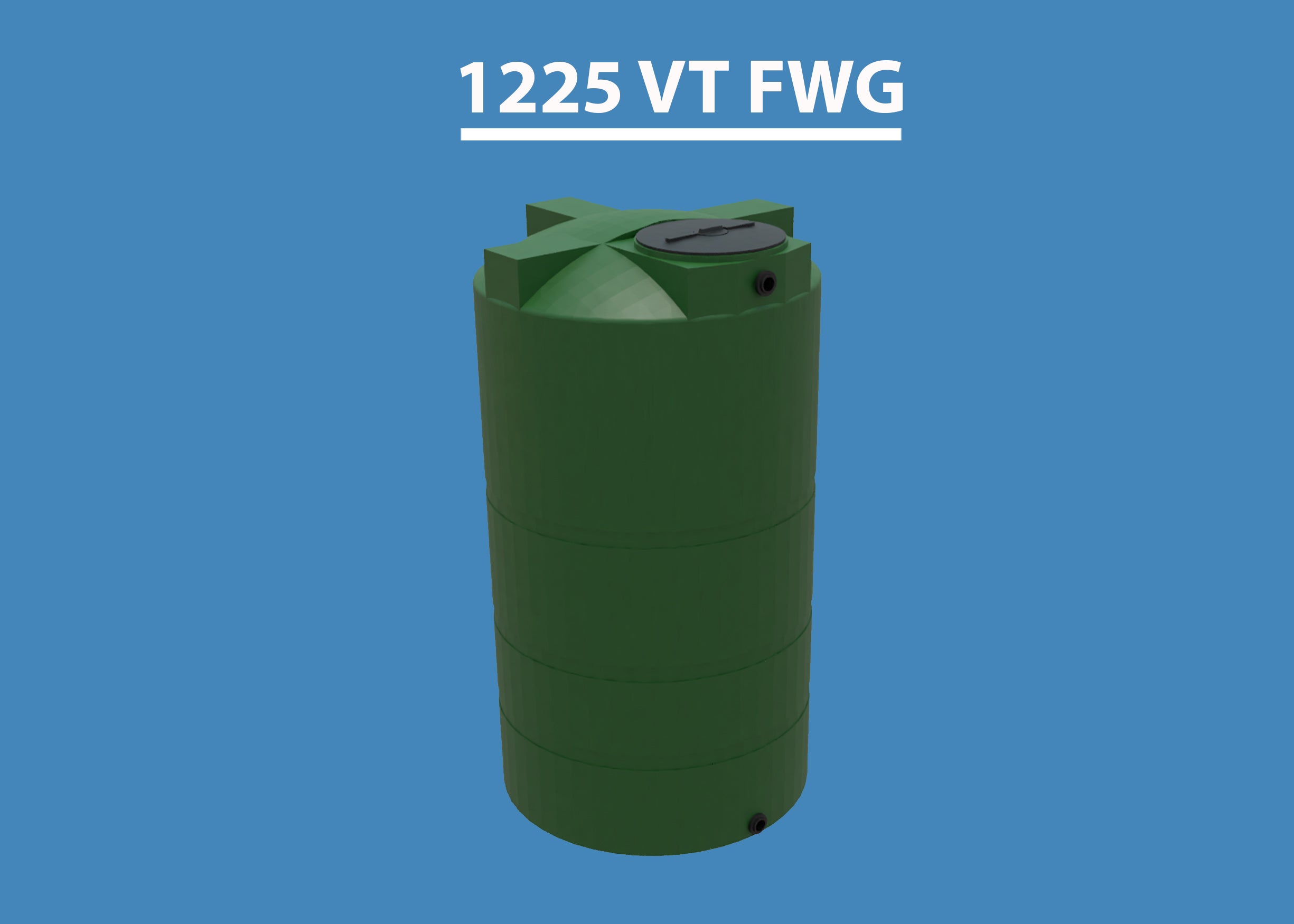 1225 Gallon Vertical Water Storage Tank Custom Roto Molding 1225 VT FWG