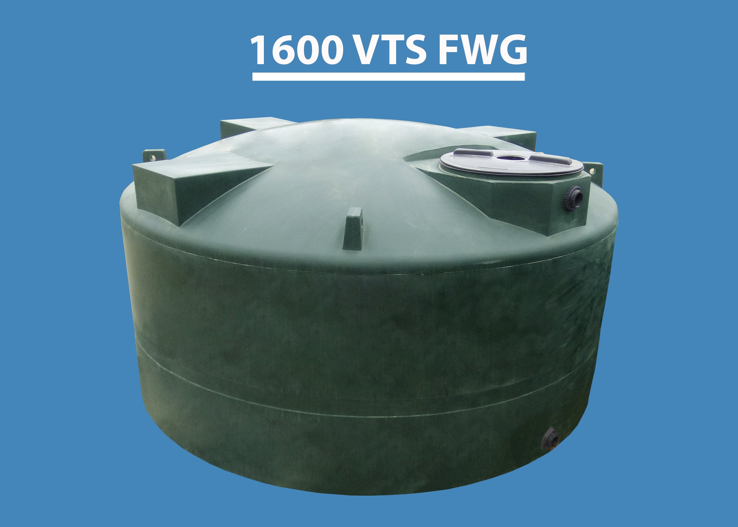1600 Gallon Vertical Water Storage Tank Short Custom Roto Molding 1600 VTS FWG