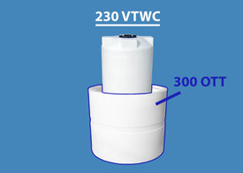 230 Gallon Vertical HDPE Tank With Containment 300 OTT Custom Roto Molding 230 VTWC