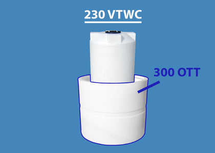 230 Gallon Vertical HDPE Tank With Containment 300 OTT Custom Roto Molding 230 VTWC