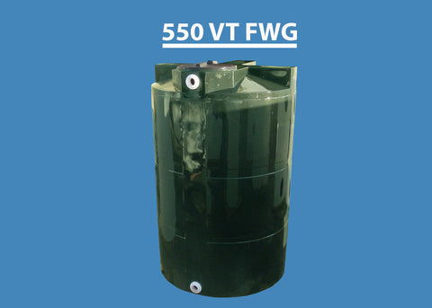 Image of 550 Gallon Vertical Water Storage Tank Custom Roto Molding 550 VT FWG