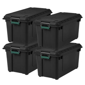 82 Quart Store It All Black Plastic Tote 4 Pack Remington 296005-600160172540 | Model 296005-Storage Tote-Dunmiers
