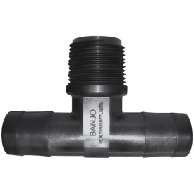 Hose Barb Tee Fitting - 1 1/2" Hose Barb x 1 1/2" MPT Banjo HBT150-150