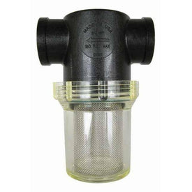 1" FPT Clear Poly T-Line Strainer with Viton Gasket Valley 100CPFV