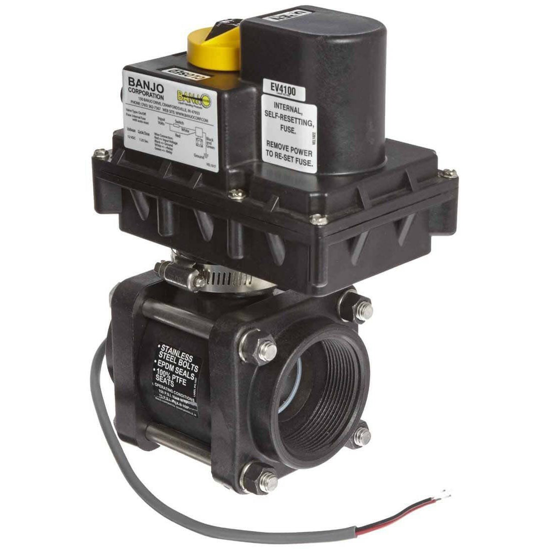 2" FPT Polypropylene Electric Valve Banjo EV200