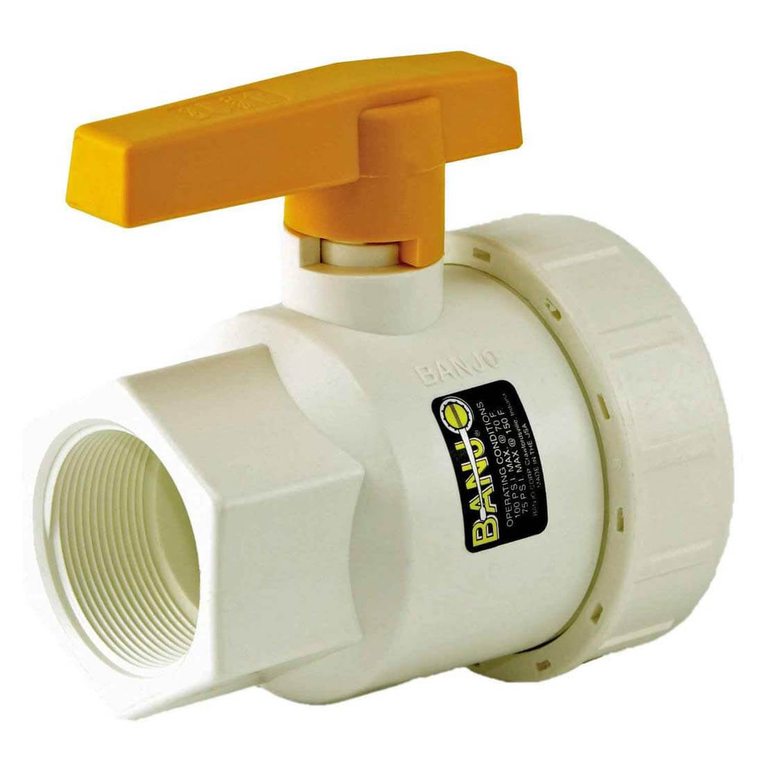 2" FPT Polypropylene Ball Valve Banjo UV204FPFD