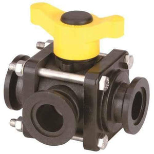 1" Flange Polypropylene Ball Valve Banjo MV200SL