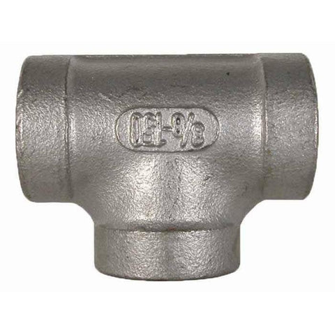 Stainless Steel Pipe Tee Fitting - 3" FPT x 3" FPT Valley 304-TT300