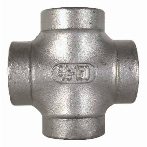 Stainless Steel Pipe Cross Fitting - 4" FPT Valley 304-CR400